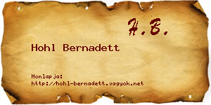 Hohl Bernadett névjegykártya
