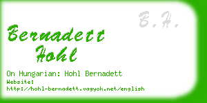 bernadett hohl business card